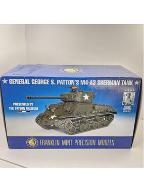 Franklin Mint General George S Patton M4-A3 Sherman Tank 1:24 w Box Papers